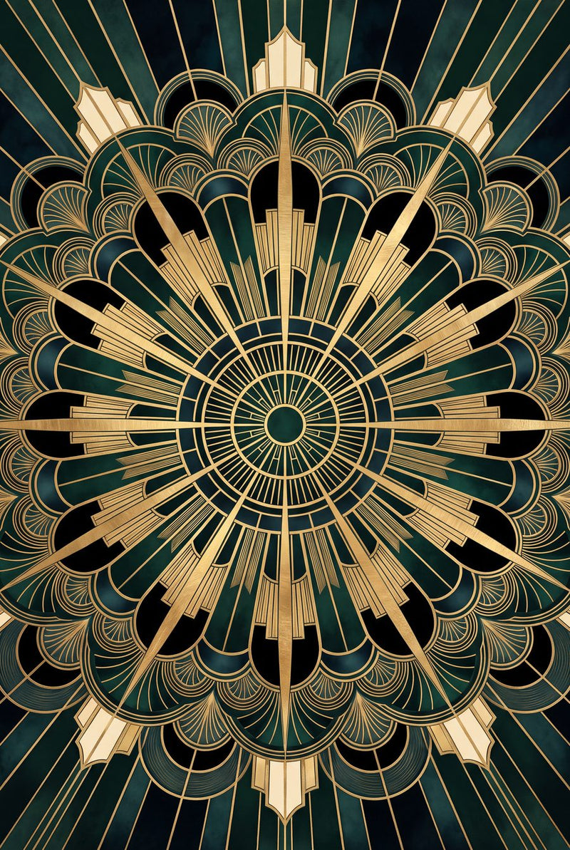 Gilded Reverie Art Deco Gallery Wall Set | 3 Printable Prints by Marrow & Gold — print preview shown framed at true scale in an illustrated room preview
