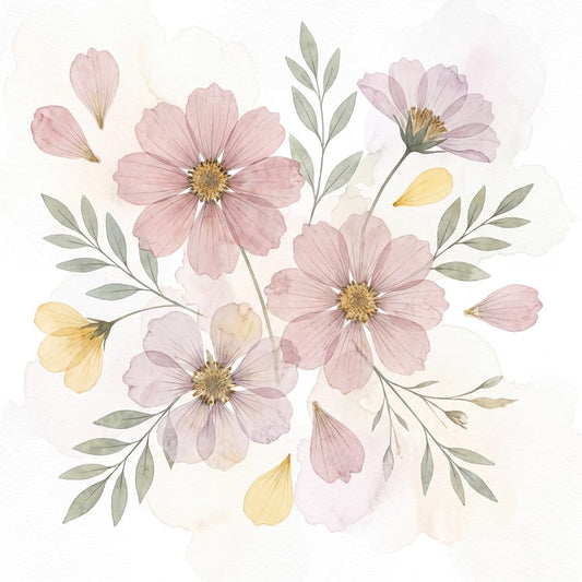 Pressed Petal Trio | Pressed Botanical Printable Wall Art Print by Pressed Petal — print preview