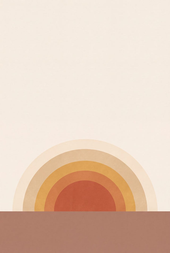 Rising Sun Arc | Desert Terracotta Printable Wall Art Print by Dune & Clay