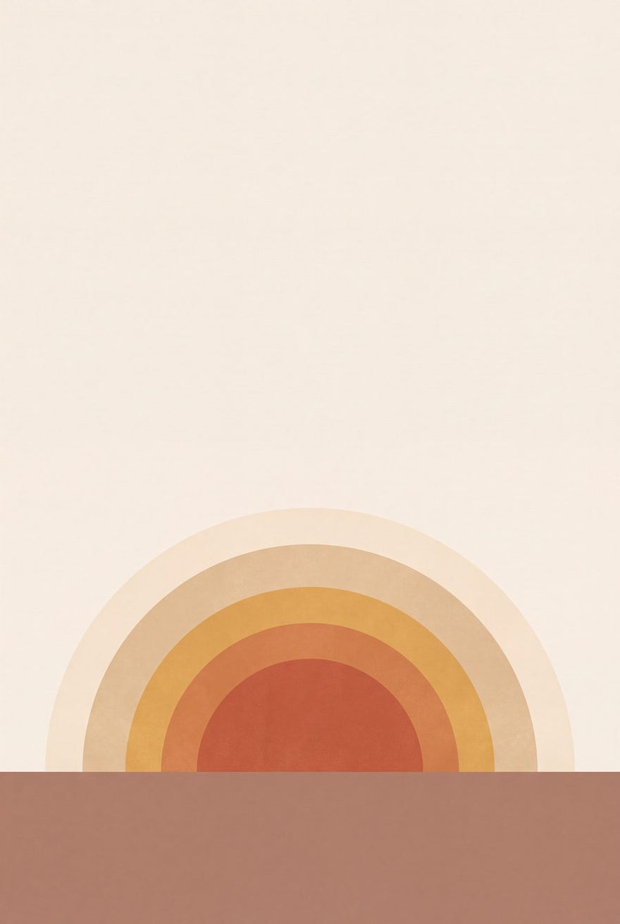Rising Sun Arc | Desert Terracotta Printable Wall Art Print by Dune & Clay