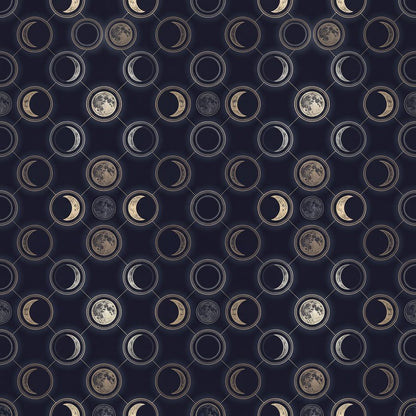 Vesper Mechanica | 3-Piece Dark Celestial Moon Phase Wall Art by Nocturne Press — print preview