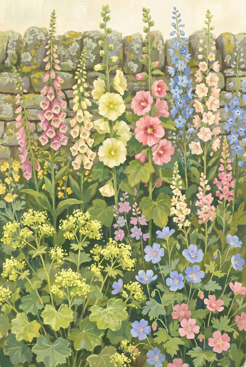 Skep Hollow Kitchen Garden — 3 Cottagecore Meadow Prints by Wildflower Field — print preview shown framed at true scale in an illustrated room preview