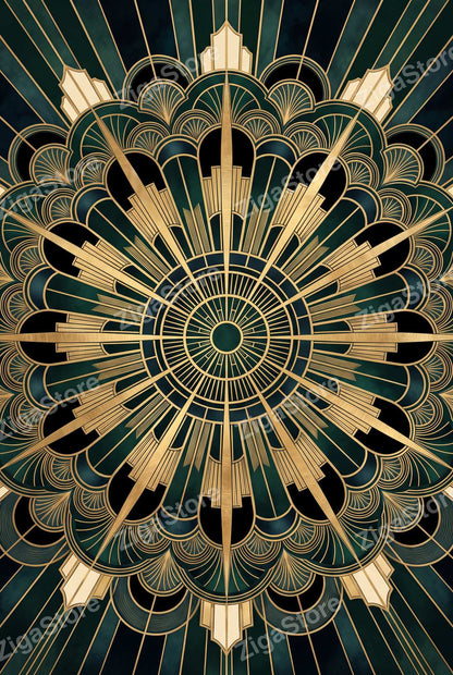 Gilded Reverie Art Deco Gallery Wall Set | 3 Printable Prints by Marrow & Gold — print preview (watermarked)