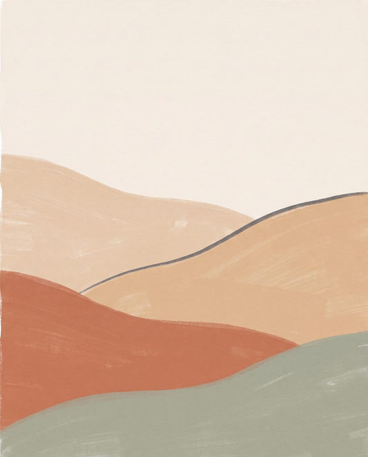 Folded Landform Bands | Boho Neutral Printable Wall Art Print by Saffron & Sage — print preview