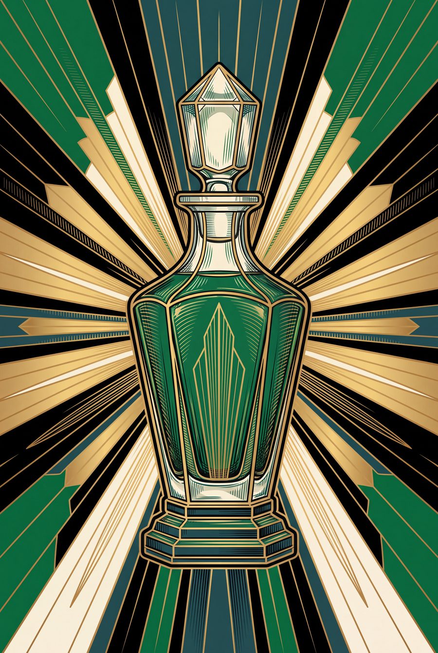 Art Deco Bar Cart Wall Art Set of 3 | Gilded Speakeasy Prints by Marrow & Gold — print preview