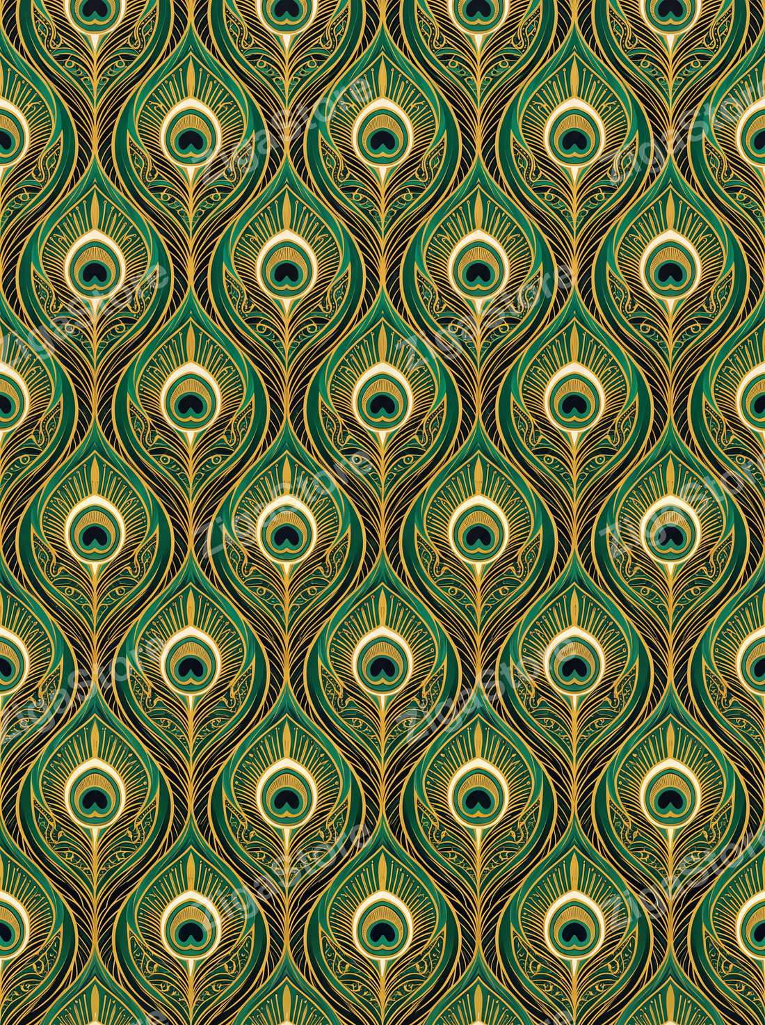 The Emerald Soirée Suite — Art Deco Gatsby Dining Wall Art Set of 3 by Marrow & Gold — print preview (watermarked)