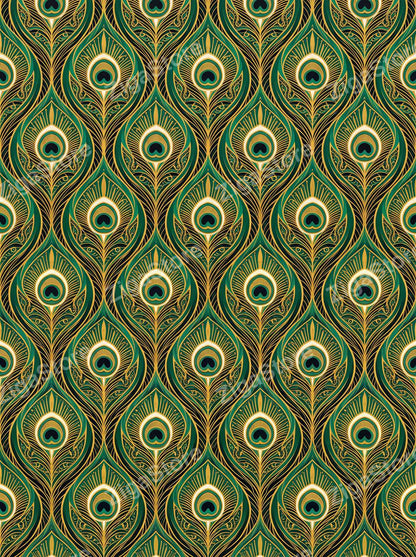 The Emerald Soirée Suite — Art Deco Gatsby Dining Wall Art Set of 3 by Marrow & Gold — print preview (watermarked)