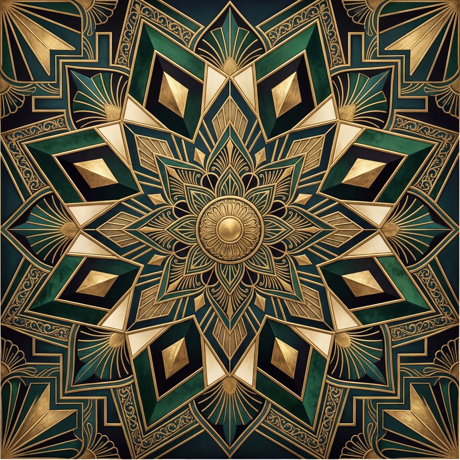 Gilded Symmetry | Art Deco Maximal Printable Wall Art Print by Marrow & Gold — print preview