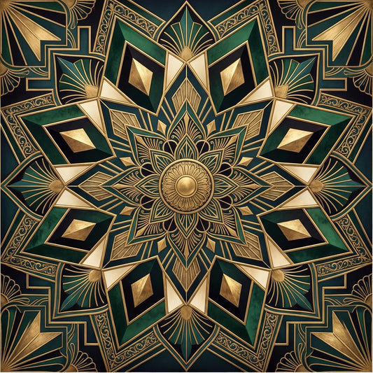 Gilded Symmetry | Art Deco Maximal Printable Wall Art Print by Marrow & Gold — print preview