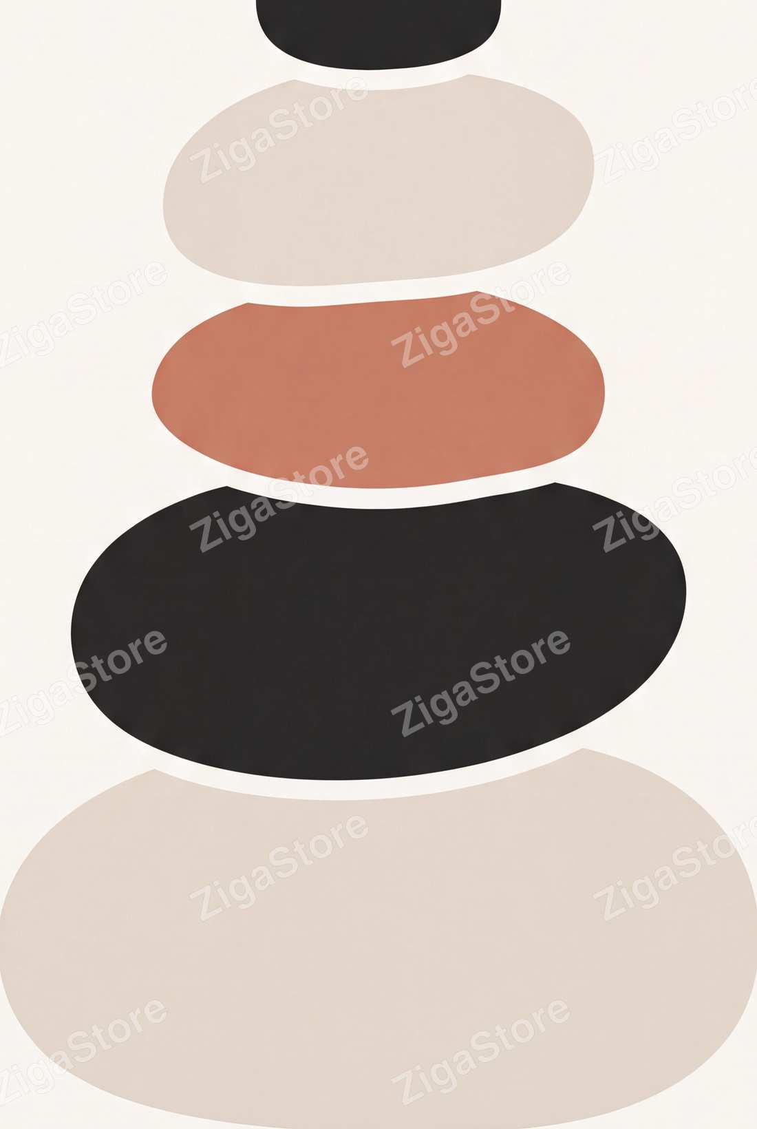 Balanced Cairn | Abstract Minimal Printable Wall Art Print by Form & Field — print preview (watermarked)