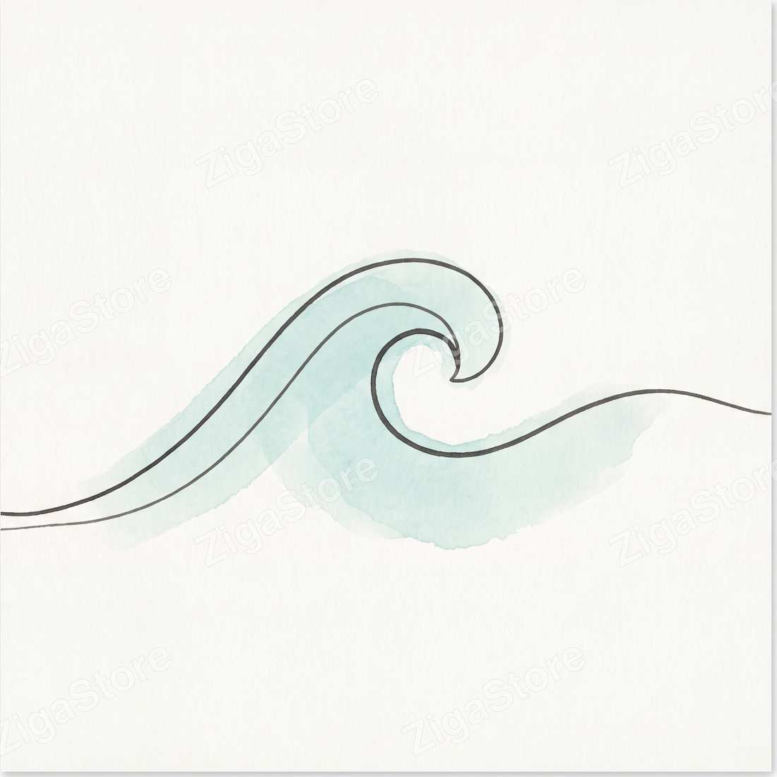 Wave Curl | Line Nature Printable Wall Art Print by Slate & Sparrow — print preview (watermarked)