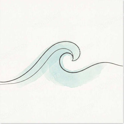 Wave Curl | Line Nature Printable Wall Art Print by Slate & Sparrow — print preview (watermarked)