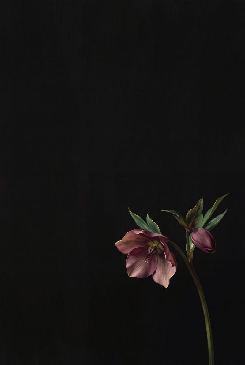 Vesper Hours Dark Floral Gallery Wall Set | 3 Printable Prints by Velvet Dusk — print preview shown framed at true scale in an illustrated room preview
