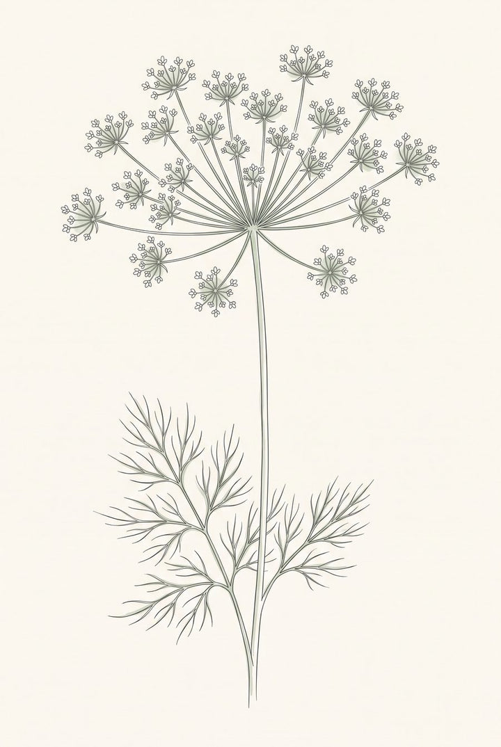 Umbel, Bulb & Trail Kitchen Herbarium — 3 Line Art Prints by Verdant Hours