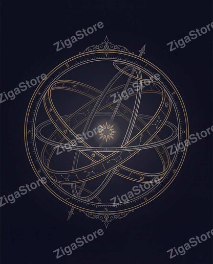 Meridian & Ember Dark Celestial Gallery Wall Set | 3 Prints by Nocturne Press — print preview (watermarked)