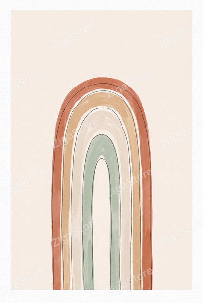 Layered Arches | Boho Neutral Printable Wall Art Print by Saffron & Sage — print preview (watermarked)