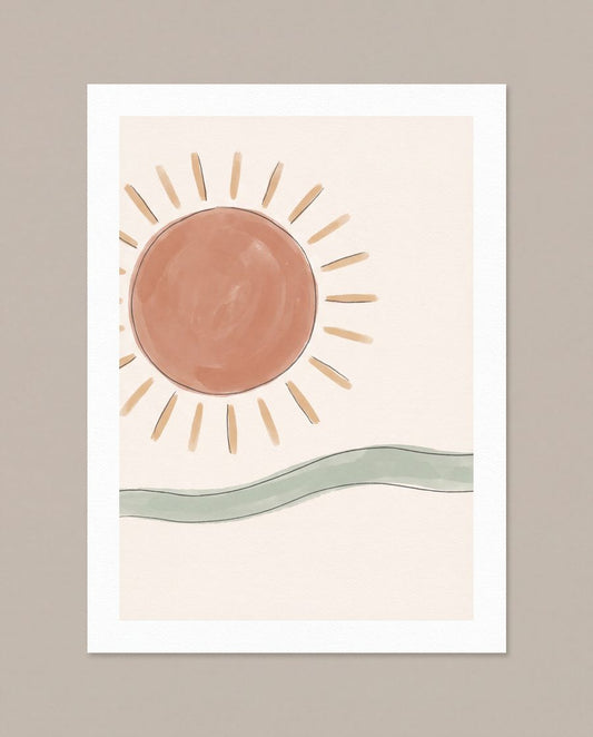 Quiet Sun | Boho Neutral Printable Wall Art Print by Saffron & Sage — print preview