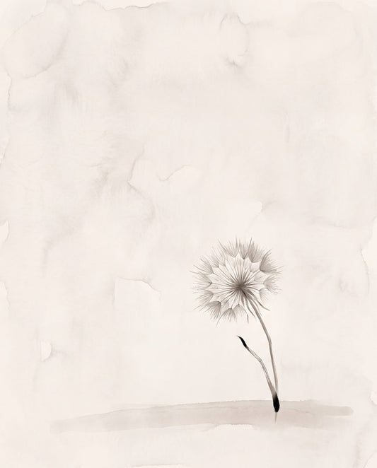 One Dried Seedhead | Japandi Printable Wall Art Print by Quiet North — print preview