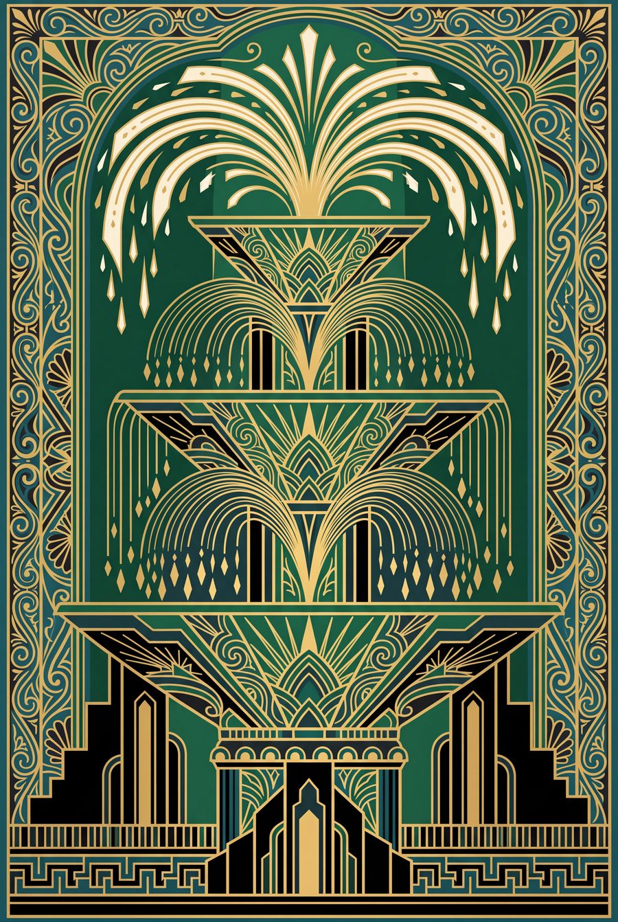 Vermeil Atrium Art Deco Gallery Wall Set | 3 Printable Prints by Marrow & Gold — print preview