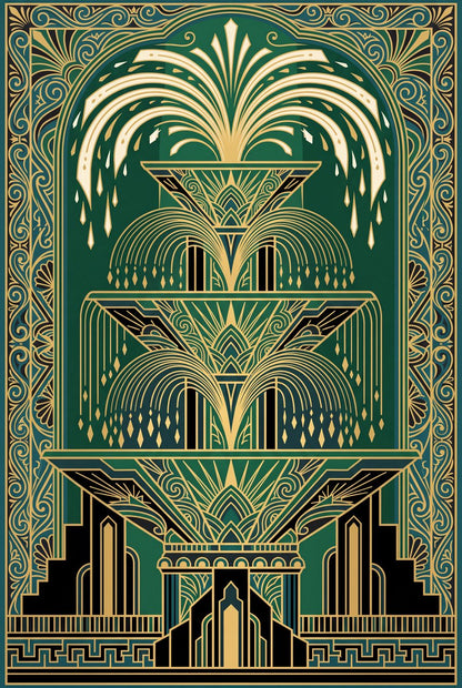 Vermeil Atrium Art Deco Gallery Wall Set | 3 Printable Prints by Marrow & Gold — print preview