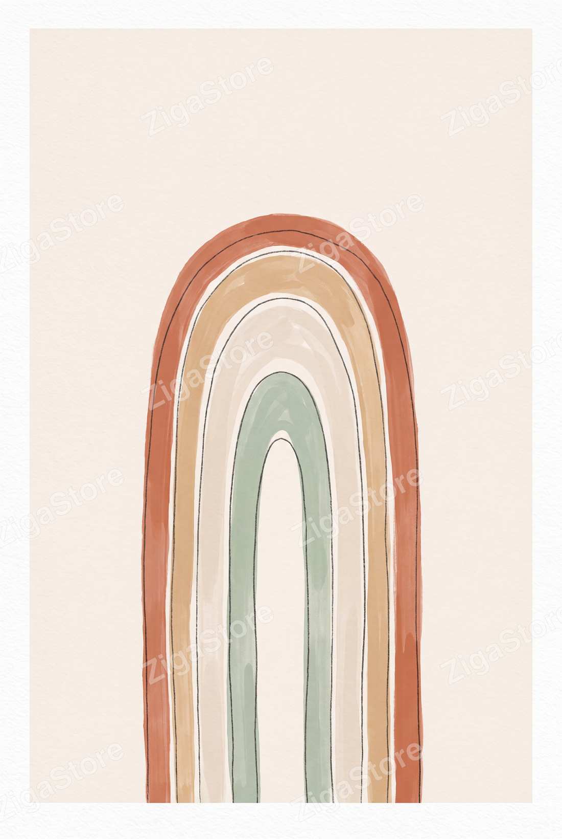 Boho Neutral Gallery Wall Set | 3 Printable Terracotta Sage Art Prints by Saffron & Sage — print preview (watermarked)