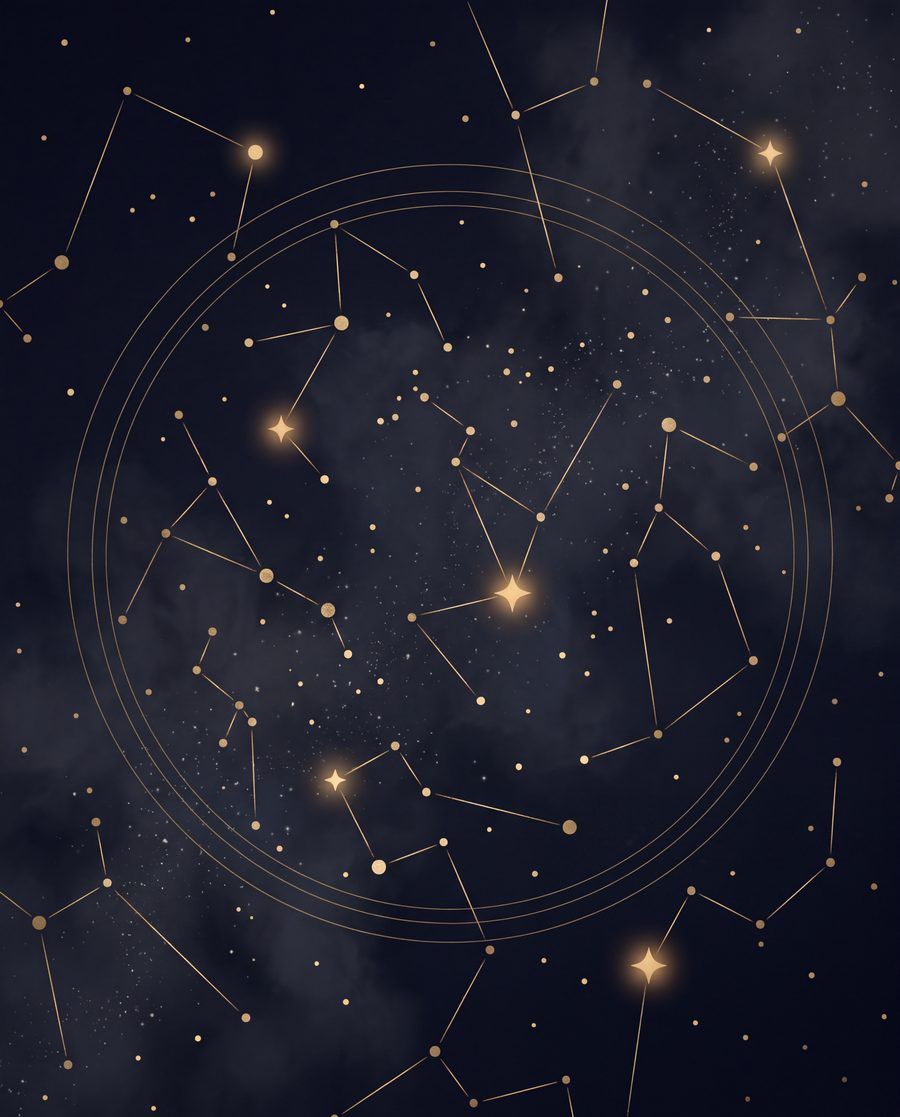 Constellation Map | Dark Celestial Printable Wall Art Print by Nocturne Press — print preview