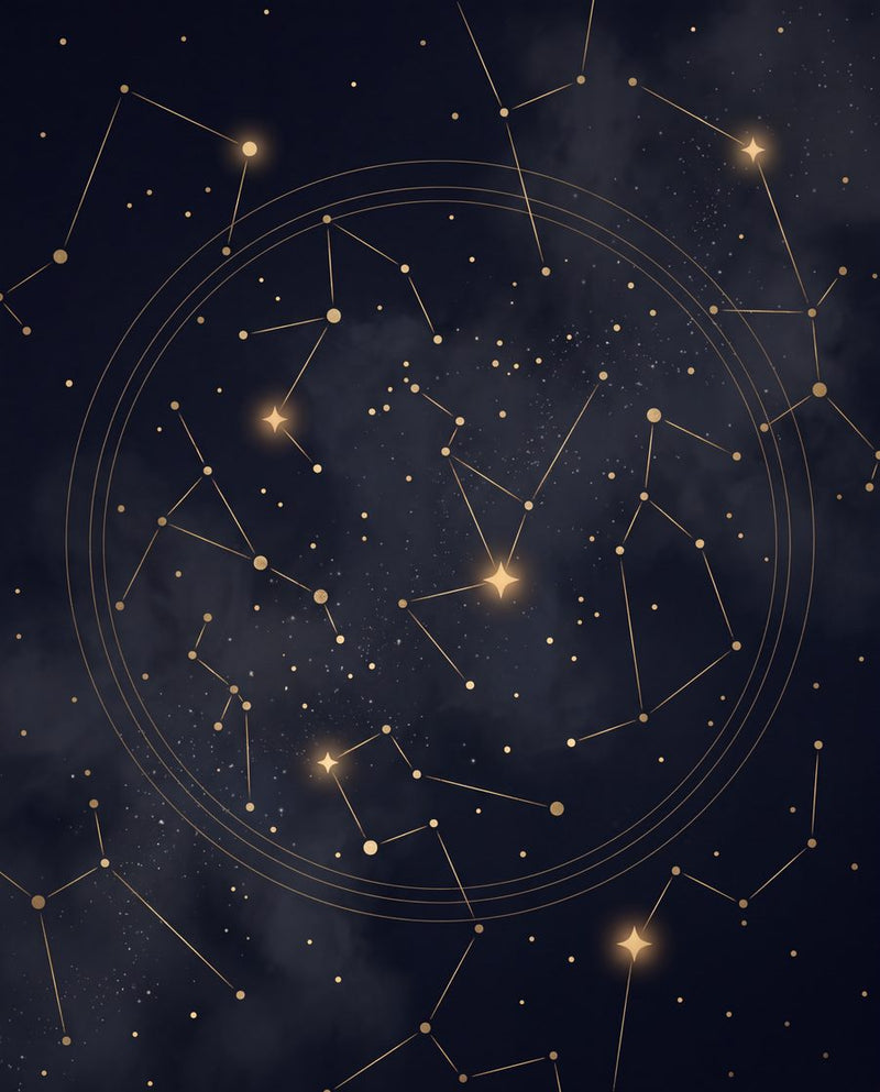 Constellation Map | Dark Celestial Printable Wall Art Print by Nocturne Press — print preview shown framed at true scale in an illustrated room preview