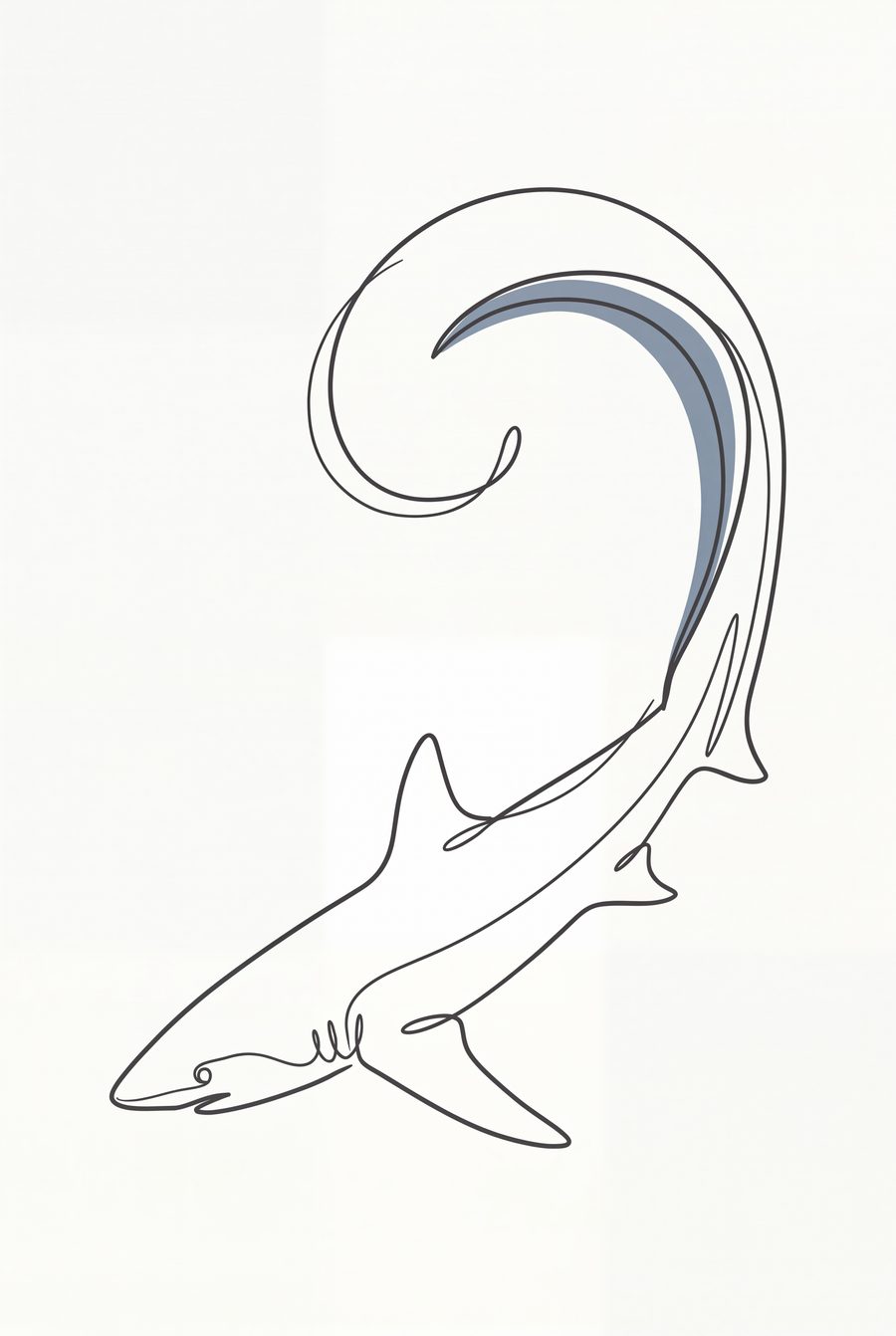 Thresher's Crescent — Single-Line Shark Wall Art Print by Slate & Sparrow — print preview