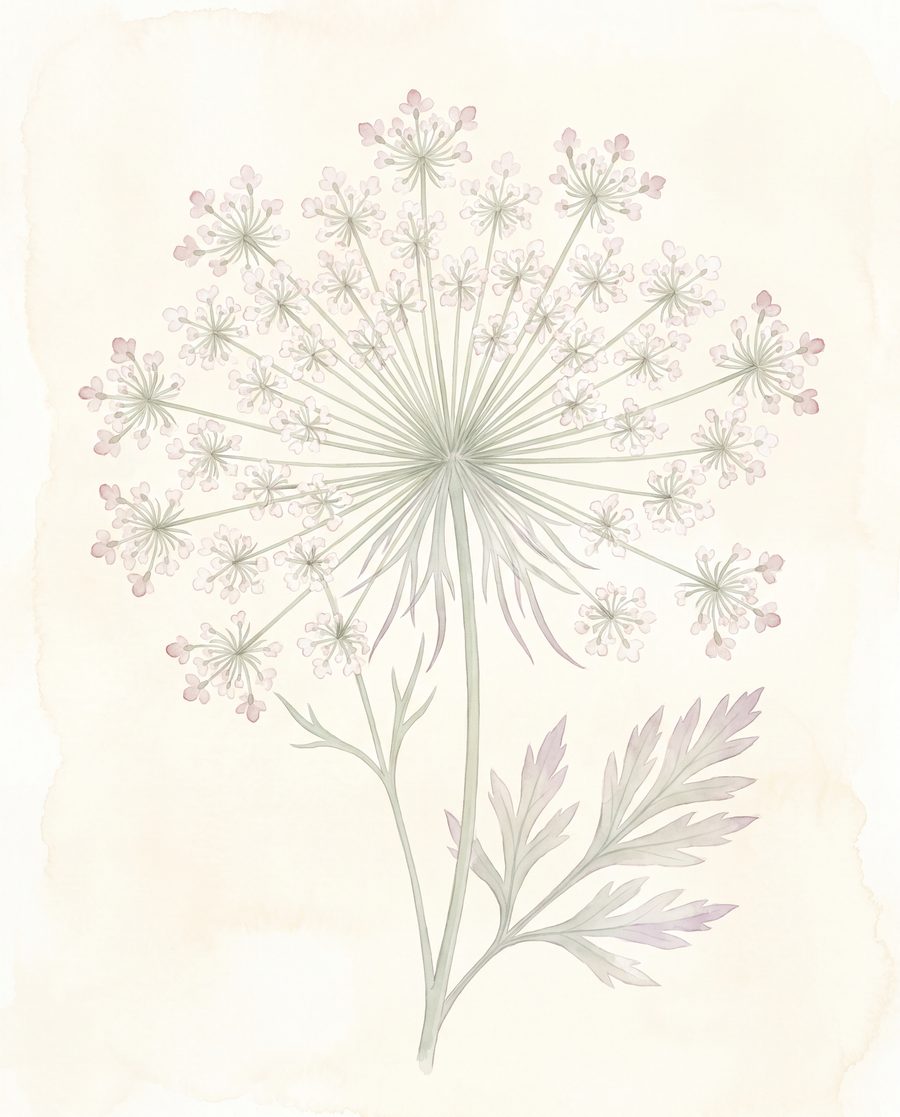 Harebell & Wild-Lace Pressings | 3 Pressed Botanical Nursery Prints by Pressed Petal — print preview