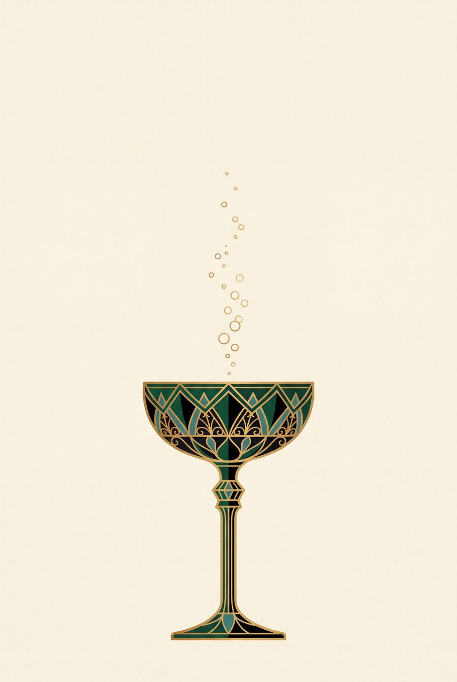 The Emerald Soirée Suite — Art Deco Gatsby Dining Wall Art Set of 3 by Marrow & Gold — print preview