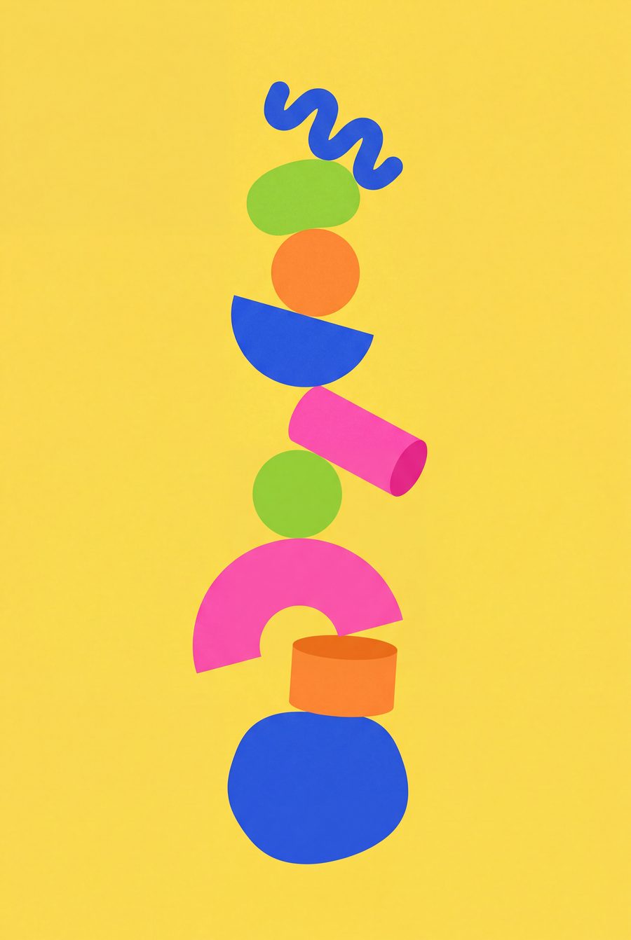 The Wobbleworks — 3-Piece Dopamine Bright Playroom Wall Art Set by Citrus & Stone — print preview
