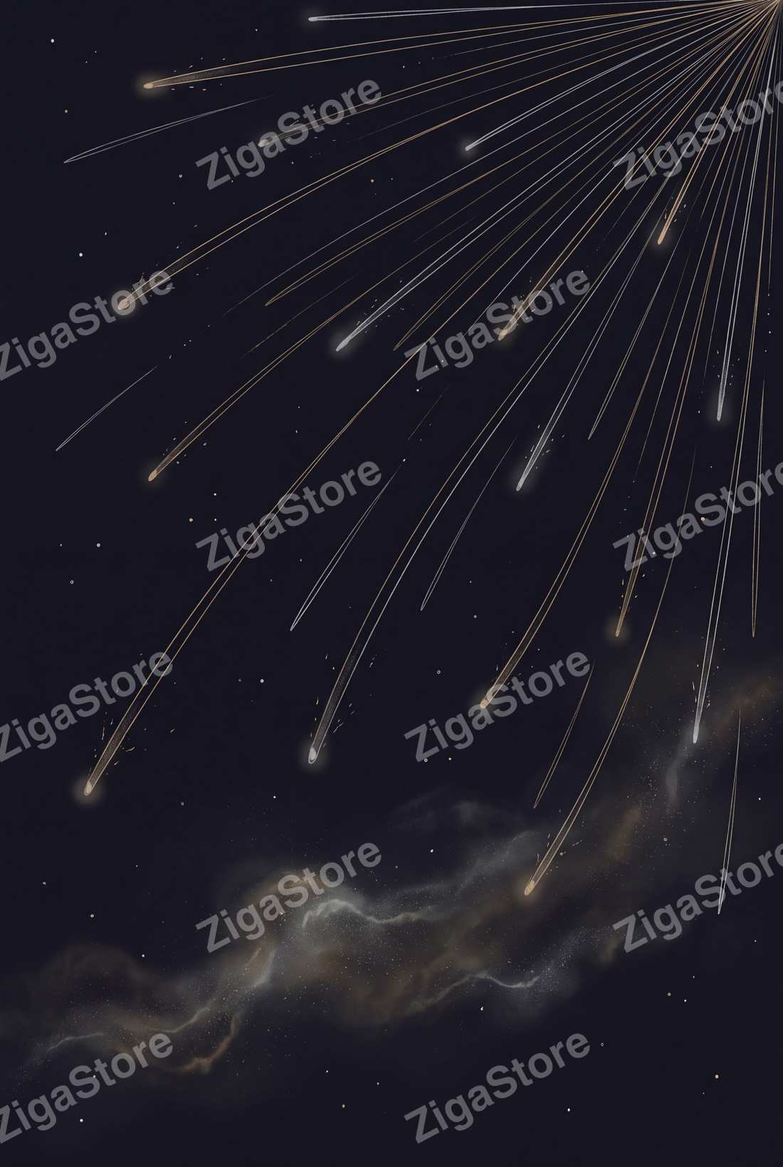Brasswork Heavens — Dark Celestial 3-Piece Printable Wall Art Set by Nocturne Press — print preview (watermarked)