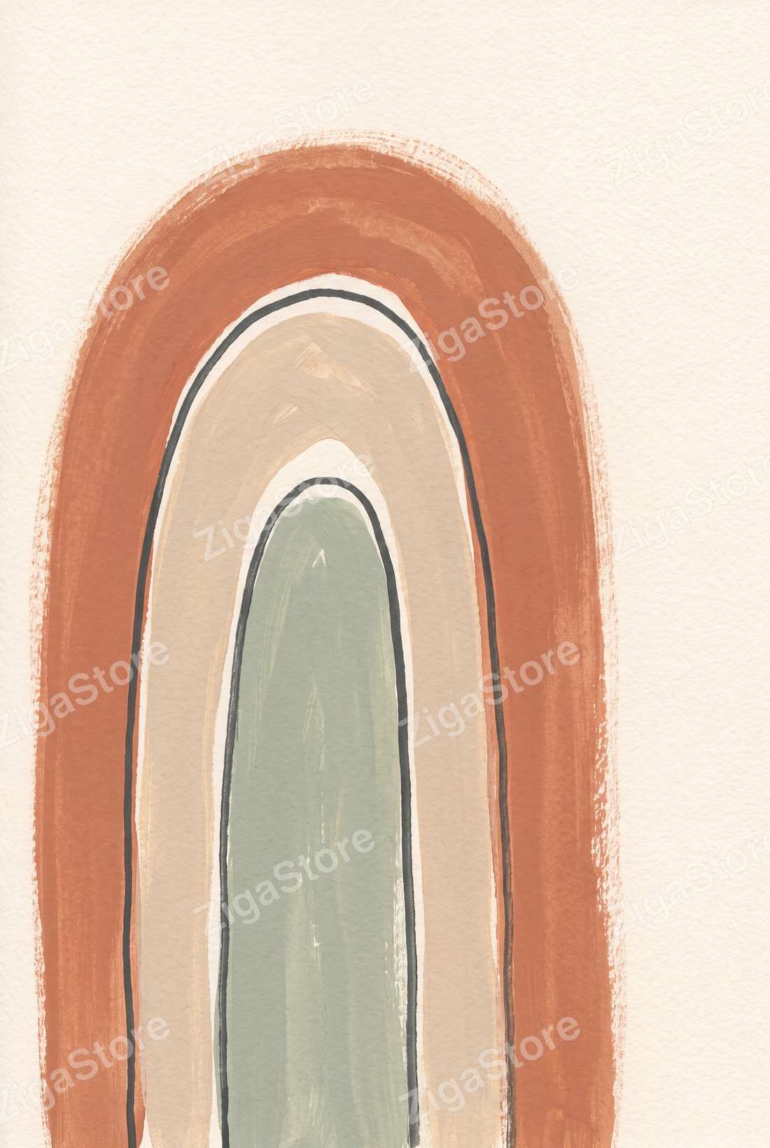 Boho Neutral Wall Art Set of 3 | Terracotta Sun, Arches & Landforms Printable Gallery Wall by Saffron & Sage — print preview (watermarked)