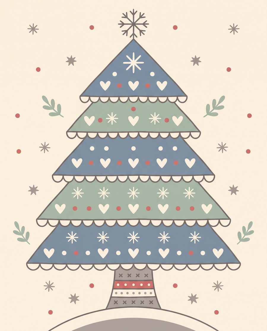 Lingonberry Hearth Folk Trio | 3 Scandi Christmas Wall Prints by Linden Row — print preview
