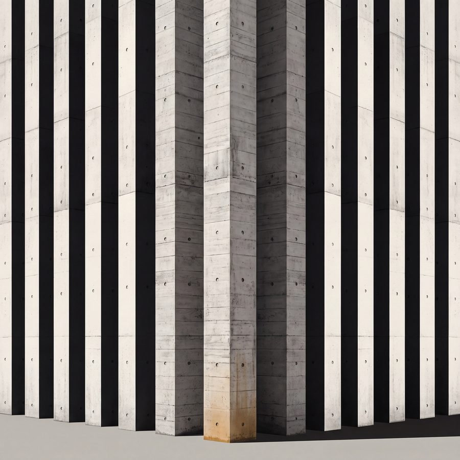 Formwork & Bloom — Brutalist Concrete 3-Piece Wall Art Set by Brutalist Bloom — print preview