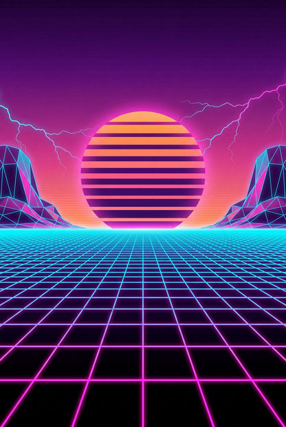 Voltcrest Arcade Synthwave Gaming Room Wall Art — Set of 3 by Prism & Pulse — print preview