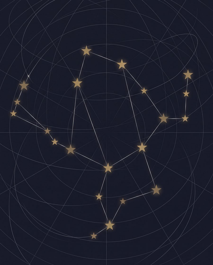 Drowned Light Dark Celestial Star Map Set — 3 Printable Prints by Nocturne Press — print preview