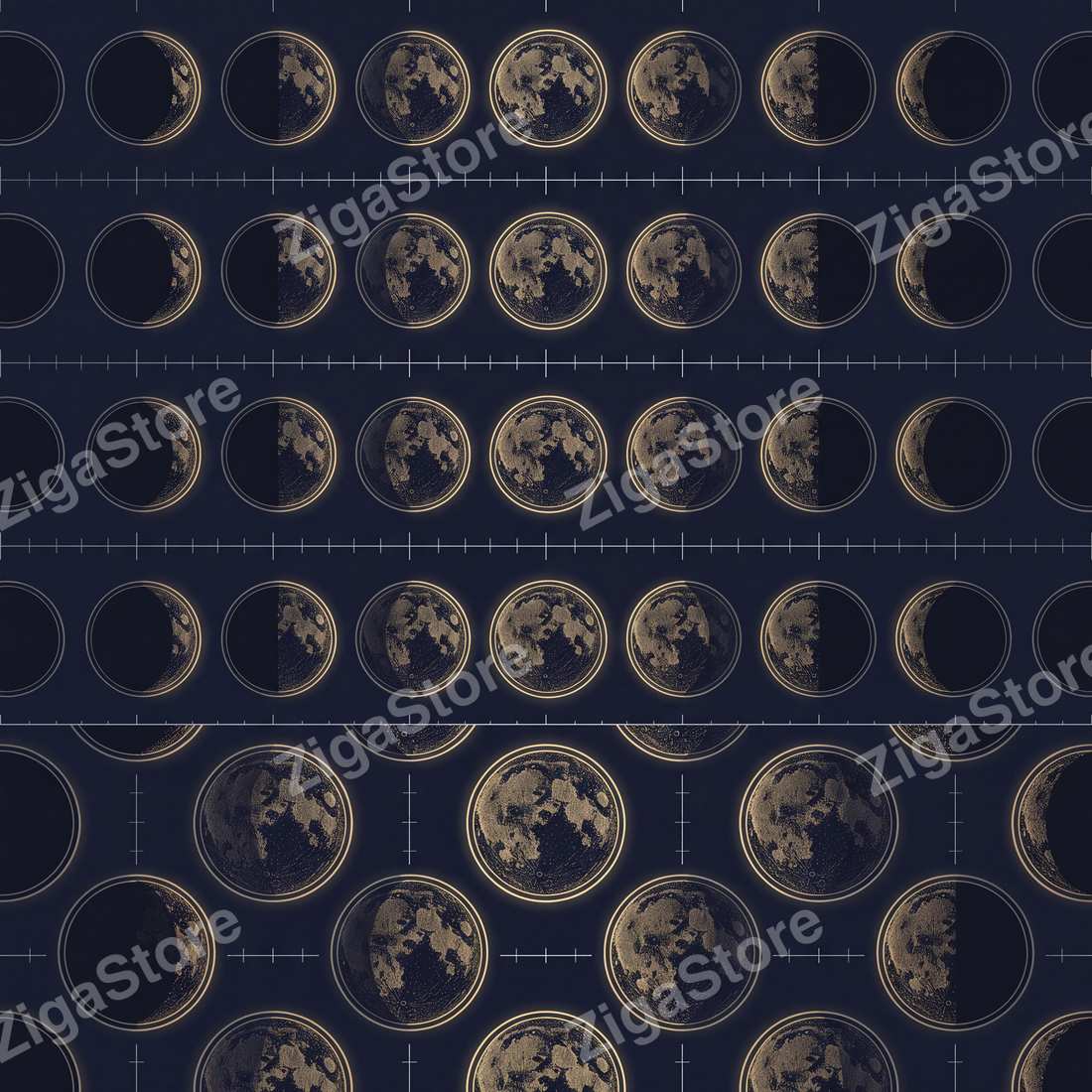 Meridian & Ember Dark Celestial Gallery Wall Set | 3 Prints by Nocturne Press — print preview (watermarked)
