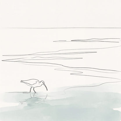 Ebbtide Menagerie — Coastal Line Art Set of 3 Printable Prints by Slate & Sparrow — print preview