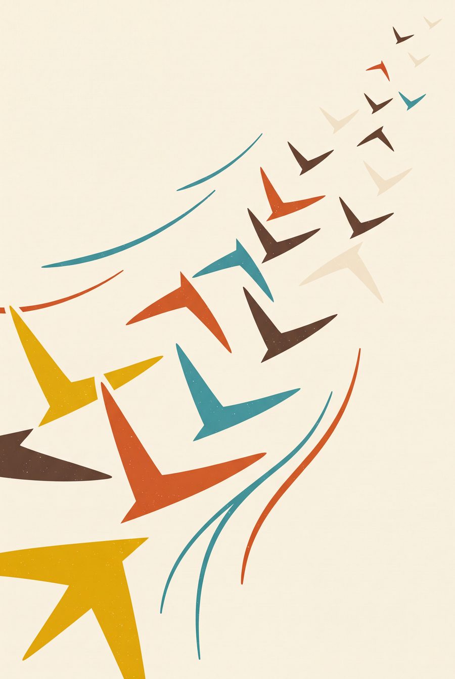 Sputnik, Starling & Strata — Mid-Century Gallery Wall Set of 3 by Atlas & Oak — print preview