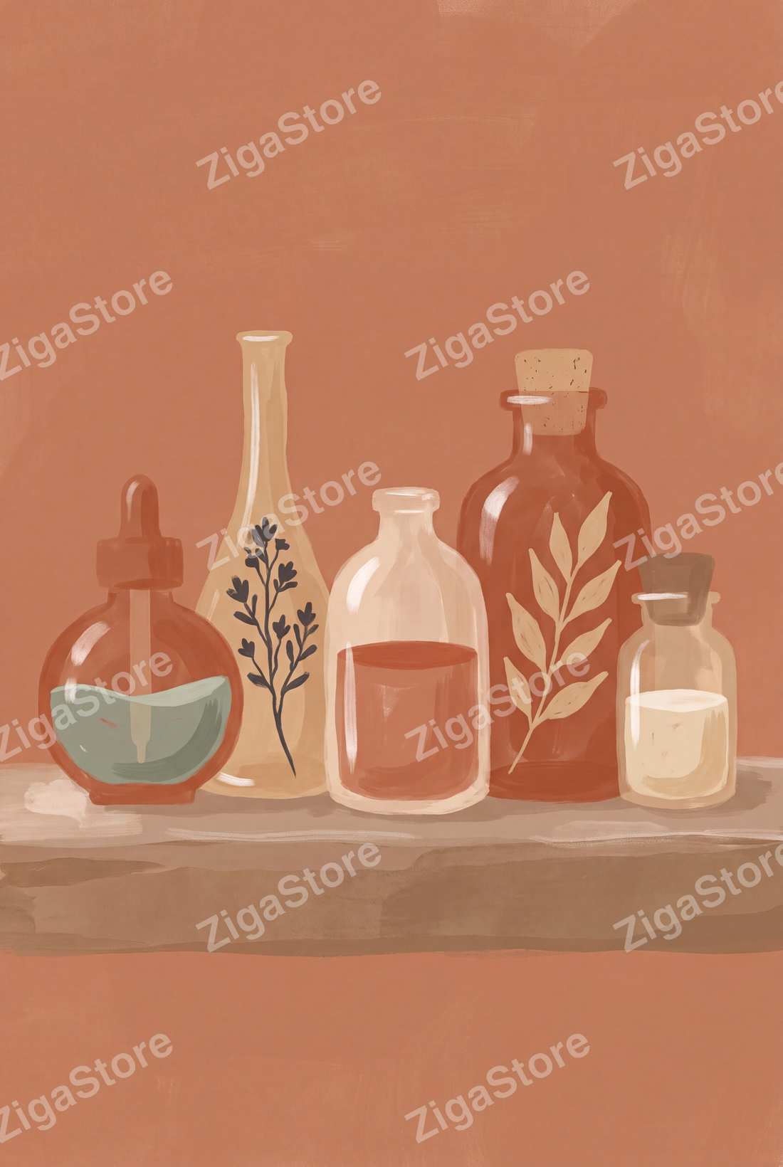 Tincture & Terrain — Boho Apothecary Wall Art Set of 3 by Saffron & Sage — print preview (watermarked)