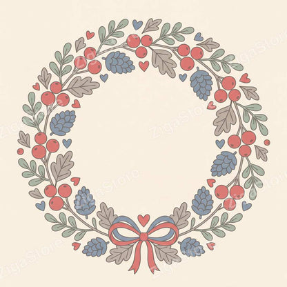 Lingonberry Hearth Folk Trio | 3 Scandi Christmas Wall Prints by Linden Row — print preview (watermarked)
