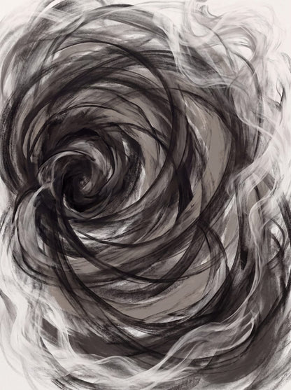 Cinder Kinetics | 3-Piece Charcoal Abstract Office Wall Art Set by Ember & Ash — print preview