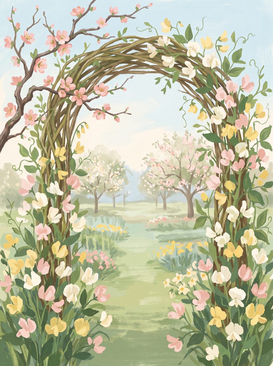 Skep Hollow Kitchen Garden — 3 Cottagecore Meadow Prints by Wildflower Field — print preview