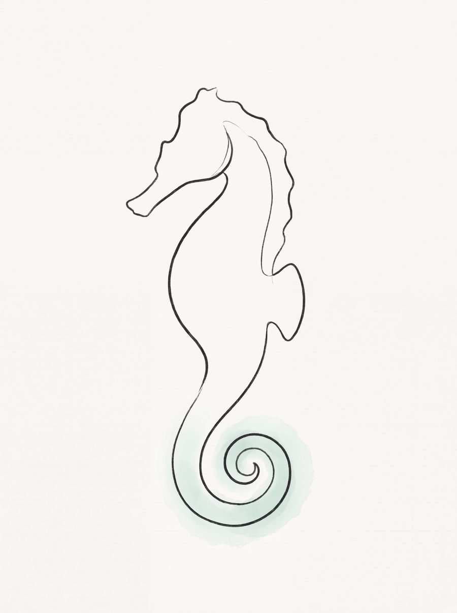 Ebbtide Menagerie — Coastal Line Art Set of 3 Printable Prints by Slate & Sparrow — print preview