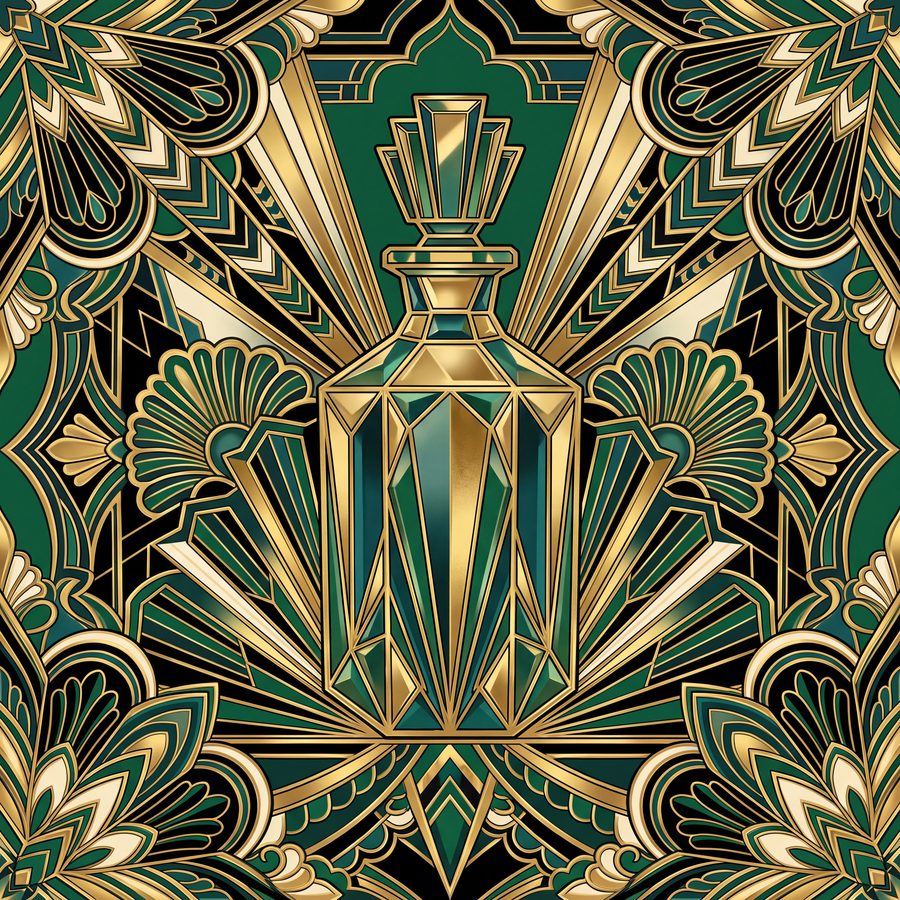 The Emerald Soirée Suite — Art Deco Gatsby Dining Wall Art Set of 3 by Marrow & Gold — print preview