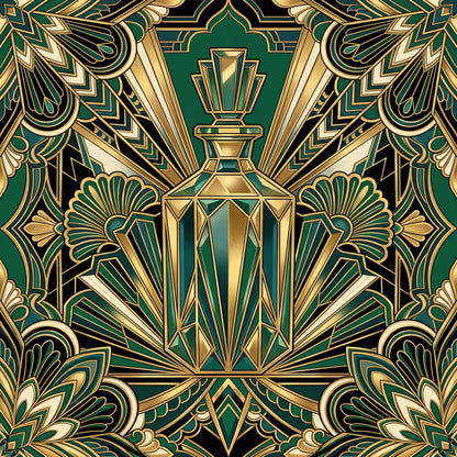 The Emerald Soirée Suite — Art Deco Gatsby Dining Wall Art Set of 3 by Marrow & Gold — print preview