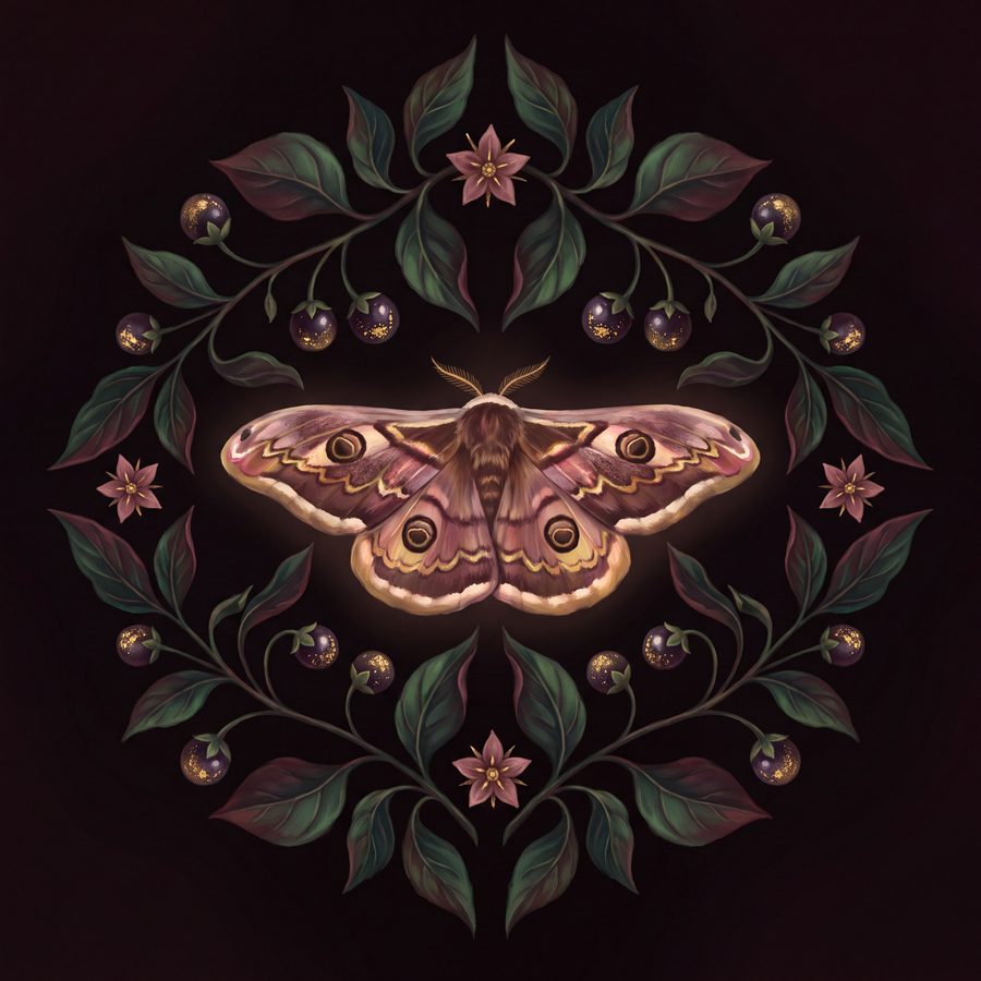 Vesper Hours Dark Floral Gallery Wall Set | 3 Printable Prints by Velvet Dusk — print preview