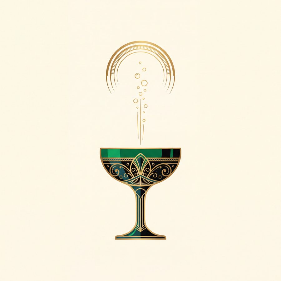 Plumage & Bitters Art Deco Bar Cart Wall Art | 3 Printable Set by Marrow & Gold — print preview