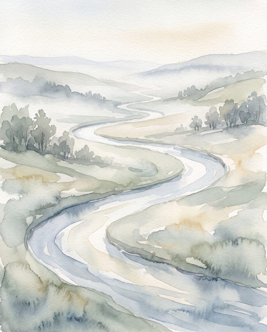 Threadwater Vale — Soft Watercolour 3-Piece Gallery Wall Set by Tea & Tide — print preview